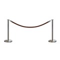 Montour Line Stanchion Post and Rope Kit Sat.Steel, 2 Flat Top 1 Tan Rope C-Kit-2-SS-FL-1-PVR-TN-PS